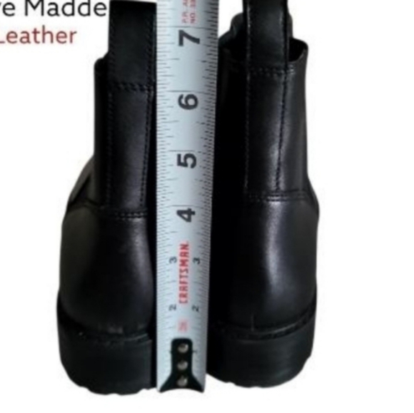 Steve Madden Leather Lorali Black Chelsea Ankle Boot Equestria Barn Shoe Women 7 - Picture 7 of 9